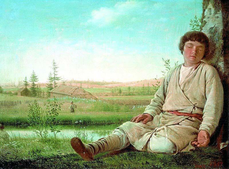 Alexey Gavrilovich Venetsianov Dreaming little shepherd china oil painting image
